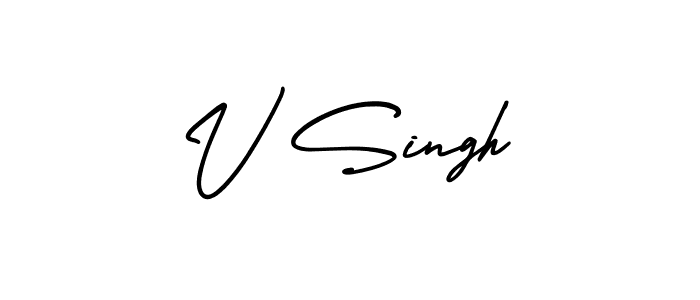 How to Draw V Singh signature style? AmerikaSignatureDemo-Regular is a latest design signature styles for name V Singh. V Singh signature style 3 images and pictures png