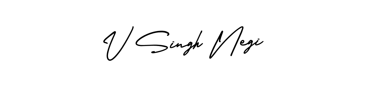 How to make V Singh Negi name signature. Use AmerikaSignatureDemo-Regular style for creating short signs online. This is the latest handwritten sign. V Singh Negi signature style 3 images and pictures png