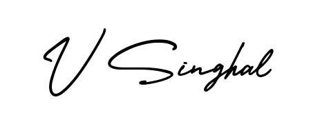 Try this chic V Singhal handwritten sign style. Using AmerikaSignatureDemo-Regular font elements, it gives your name a sleek, memorable identity. V Singhal signature style 3 images and pictures png