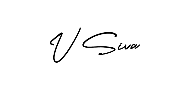 Create a beautiful signature design for name V Siva. With this signature (AmerikaSignatureDemo-Regular) fonts, you can make a handwritten signature for free. V Siva signature style 3 images and pictures png