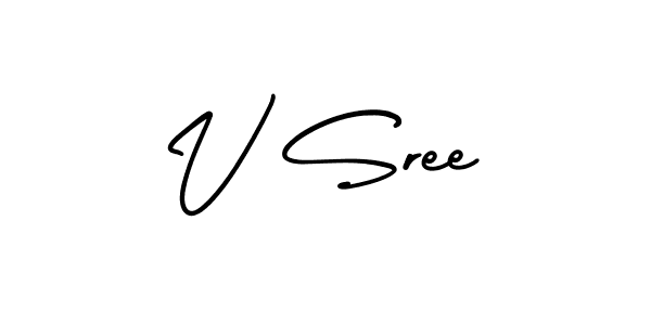 Also we have V Sree name is the best signature style. Create professional handwritten signature collection using AmerikaSignatureDemo-Regular autograph style. V Sree signature style 3 images and pictures png