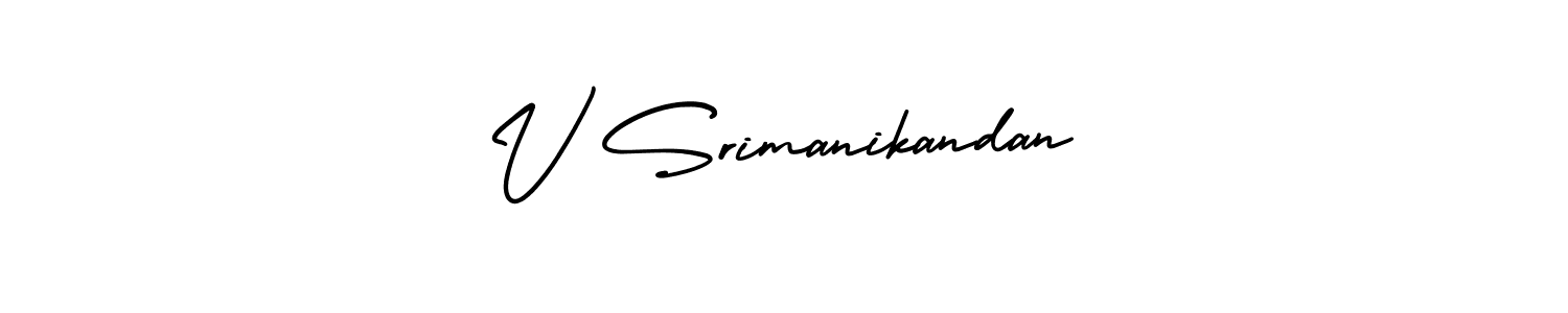 Also You can easily find your signature by using the search form. We will create V Srimanikandan name handwritten signature images for you free of cost using AmerikaSignatureDemo-Regular sign style. V Srimanikandan signature style 3 images and pictures png