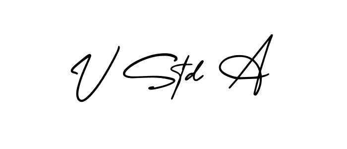Design your own signature with our free online signature maker. With this signature software, you can create a handwritten (AmerikaSignatureDemo-Regular) signature for name V Std A. V Std A signature style 3 images and pictures png