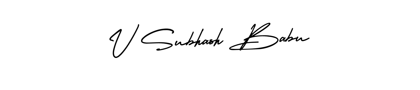 Make a beautiful signature design for name V Subhash Babu. With this signature (AmerikaSignatureDemo-Regular) style, you can create a handwritten signature for free. V Subhash Babu signature style 3 images and pictures png