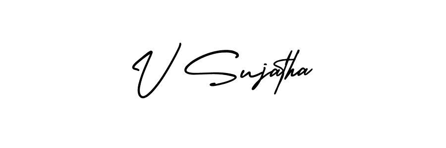 How to make V Sujatha signature? AmerikaSignatureDemo-Regular is a professional autograph style. Create handwritten signature for V Sujatha name. V Sujatha signature style 3 images and pictures png