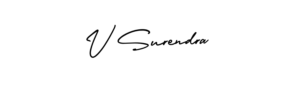 How to Draw V Surendra signature style? AmerikaSignatureDemo-Regular is a latest design signature styles for name V Surendra. V Surendra signature style 3 images and pictures png