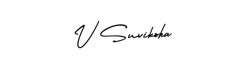 Make a beautiful signature design for name V Suviksha. With this signature (AmerikaSignatureDemo-Regular) style, you can create a handwritten signature for free. V Suviksha signature style 3 images and pictures png