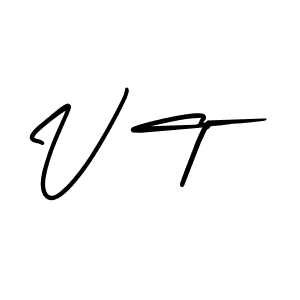 How to make V T name signature. Use AmerikaSignatureDemo-Regular style for creating short signs online. This is the latest handwritten sign. V T signature style 3 images and pictures png