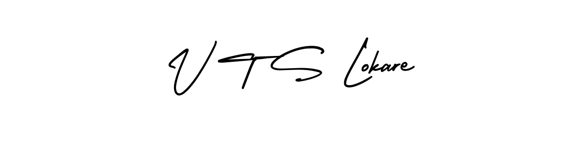 How to make V T S Lokare name signature. Use AmerikaSignatureDemo-Regular style for creating short signs online. This is the latest handwritten sign. V T S Lokare signature style 3 images and pictures png