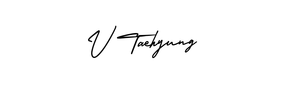 Use a signature maker to create a handwritten signature online. With this signature software, you can design (AmerikaSignatureDemo-Regular) your own signature for name V Taehyung. V Taehyung signature style 3 images and pictures png