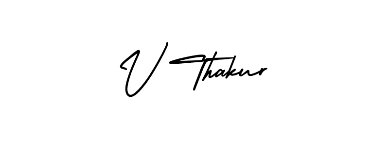 V Thakur stylish signature style. Best Handwritten Sign (AmerikaSignatureDemo-Regular) for my name. Handwritten Signature Collection Ideas for my name V Thakur. V Thakur signature style 3 images and pictures png