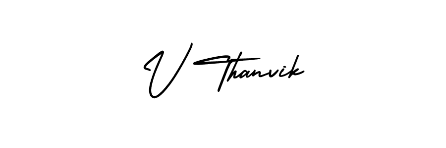 Also we have V Thanvik name is the best signature style. Create professional handwritten signature collection using AmerikaSignatureDemo-Regular autograph style. V Thanvik signature style 3 images and pictures png
