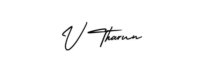 if you are searching for the best signature style for your name V Tharun. so please give up your signature search. here we have designed multiple signature styles  using AmerikaSignatureDemo-Regular. V Tharun signature style 3 images and pictures png