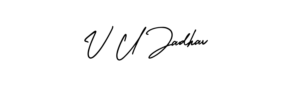Check out images of Autograph of V U Jadhav name. Actor V U Jadhav Signature Style. AmerikaSignatureDemo-Regular is a professional sign style online. V U Jadhav signature style 3 images and pictures png