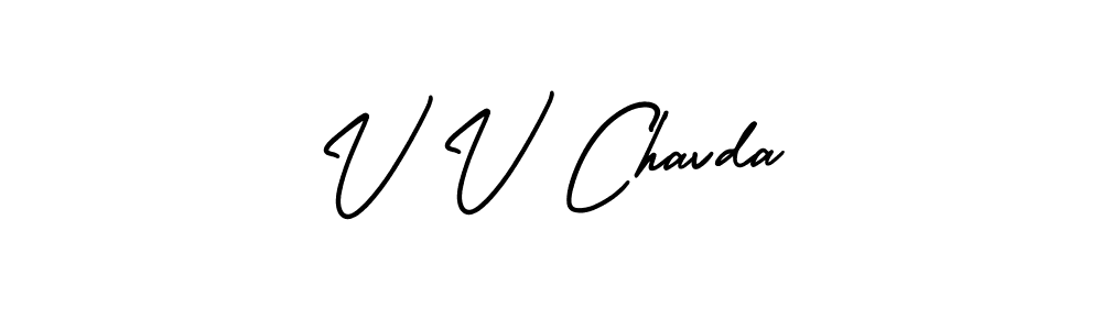 if you are searching for the best signature style for your name V V Chavda. so please give up your signature search. here we have designed multiple signature styles  using AmerikaSignatureDemo-Regular. V V Chavda signature style 3 images and pictures png