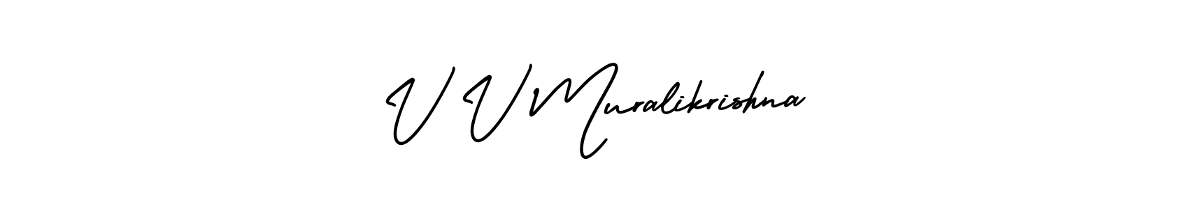 Make a beautiful signature design for name V V Muralikrishna. With this signature (AmerikaSignatureDemo-Regular) style, you can create a handwritten signature for free. V V Muralikrishna signature style 3 images and pictures png