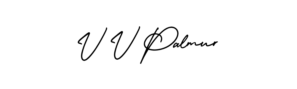 Also You can easily find your signature by using the search form. We will create V V Palmur name handwritten signature images for you free of cost using AmerikaSignatureDemo-Regular sign style. V V Palmur signature style 3 images and pictures png