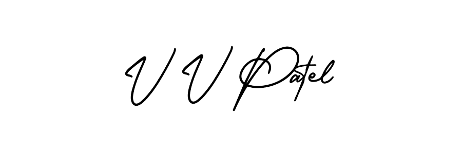 V V Patel stylish signature style. Best Handwritten Sign (AmerikaSignatureDemo-Regular) for my name. Handwritten Signature Collection Ideas for my name V V Patel. V V Patel signature style 3 images and pictures png