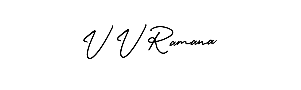 V V Ramana stylish signature style. Best Handwritten Sign (AmerikaSignatureDemo-Regular) for my name. Handwritten Signature Collection Ideas for my name V V Ramana. V V Ramana signature style 3 images and pictures png