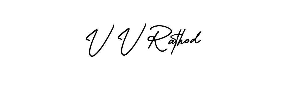 Similarly AmerikaSignatureDemo-Regular is the best handwritten signature design. Signature creator online .You can use it as an online autograph creator for name V V Rathod. V V Rathod signature style 3 images and pictures png