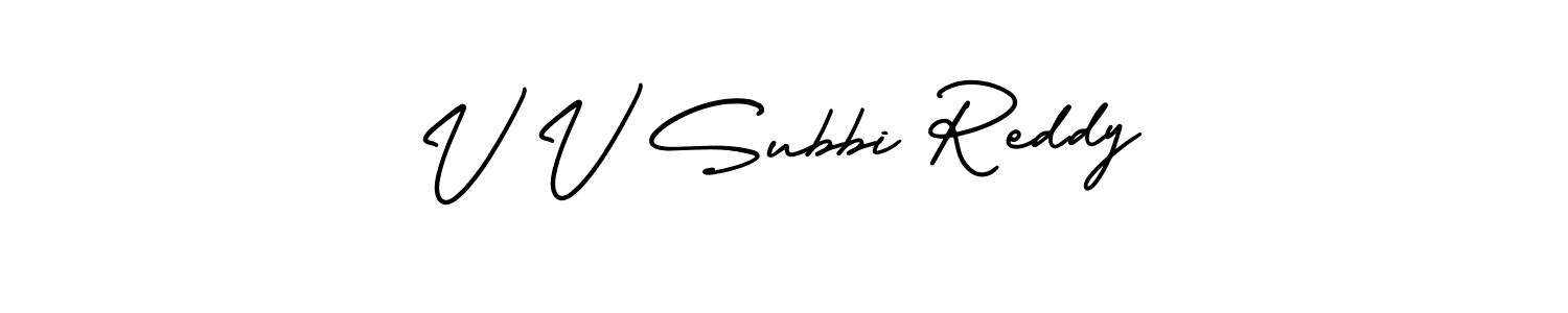 Also You can easily find your signature by using the search form. We will create V V Subbi Reddy name handwritten signature images for you free of cost using AmerikaSignatureDemo-Regular sign style. V V Subbi Reddy signature style 3 images and pictures png