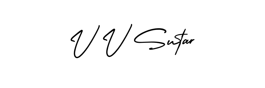 How to Draw V V Sutar signature style? AmerikaSignatureDemo-Regular is a latest design signature styles for name V V Sutar. V V Sutar signature style 3 images and pictures png