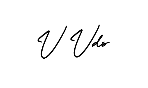 Make a beautiful signature design for name V Vds. With this signature (AmerikaSignatureDemo-Regular) style, you can create a handwritten signature for free. V Vds signature style 3 images and pictures png