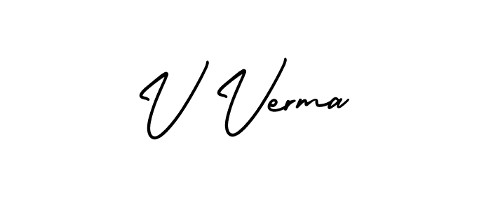 if you are searching for the best signature style for your name V Verma. so please give up your signature search. here we have designed multiple signature styles  using AmerikaSignatureDemo-Regular. V Verma signature style 3 images and pictures png