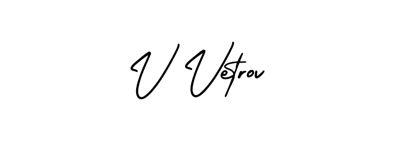 V Vetrov stylish signature style. Best Handwritten Sign (AmerikaSignatureDemo-Regular) for my name. Handwritten Signature Collection Ideas for my name V Vetrov. V Vetrov signature style 3 images and pictures png
