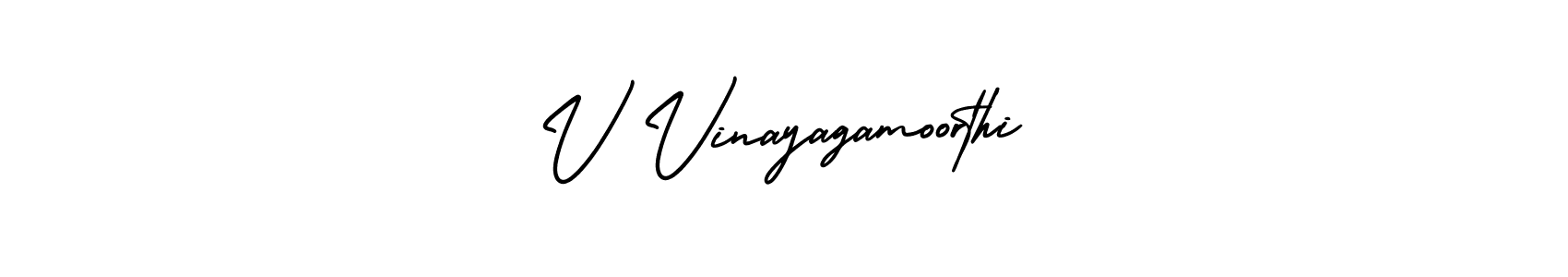 This is the best signature style for the V Vinayagamoorthi name. Also you like these signature font (AmerikaSignatureDemo-Regular). Mix name signature. V Vinayagamoorthi signature style 3 images and pictures png