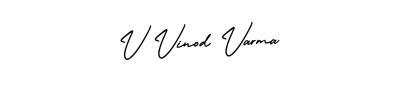 How to make V Vinod Varma signature? AmerikaSignatureDemo-Regular is a professional autograph style. Create handwritten signature for V Vinod Varma name. V Vinod Varma signature style 3 images and pictures png