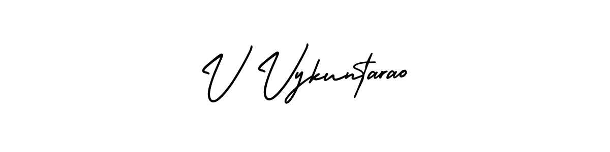 It looks lik you need a new signature style for name V Vykuntarao. Design unique handwritten (AmerikaSignatureDemo-Regular) signature with our free signature maker in just a few clicks. V Vykuntarao signature style 3 images and pictures png