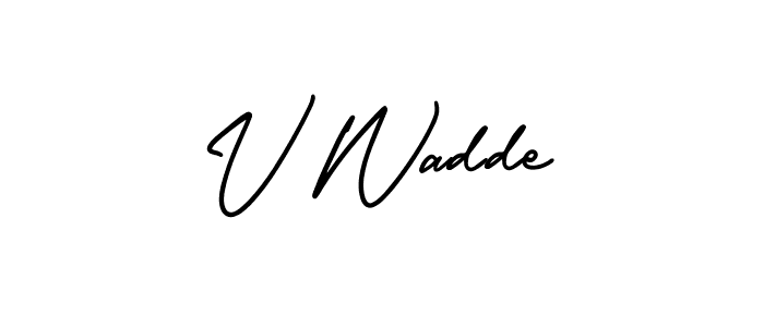 Similarly AmerikaSignatureDemo-Regular is the best handwritten signature design. Signature creator online .You can use it as an online autograph creator for name V Wadde. V Wadde signature style 3 images and pictures png