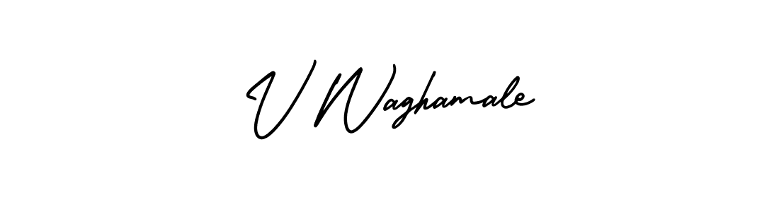 Also You can easily find your signature by using the search form. We will create V Waghamale name handwritten signature images for you free of cost using AmerikaSignatureDemo-Regular sign style. V Waghamale signature style 3 images and pictures png