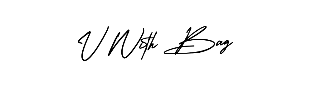 The best way (AmerikaSignatureDemo-Regular) to make a short signature is to pick only two or three words in your name. The name V With Bag include a total of six letters. For converting this name. V With Bag signature style 3 images and pictures png