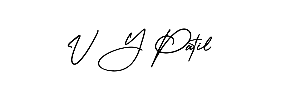 V Y Patil stylish signature style. Best Handwritten Sign (AmerikaSignatureDemo-Regular) for my name. Handwritten Signature Collection Ideas for my name V Y Patil. V Y Patil signature style 3 images and pictures png