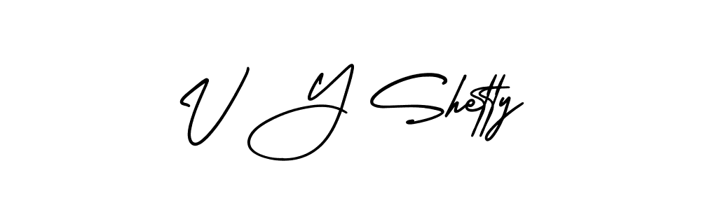 Design your own signature with our free online signature maker. With this signature software, you can create a handwritten (AmerikaSignatureDemo-Regular) signature for name V Y Shetty. V Y Shetty signature style 3 images and pictures png