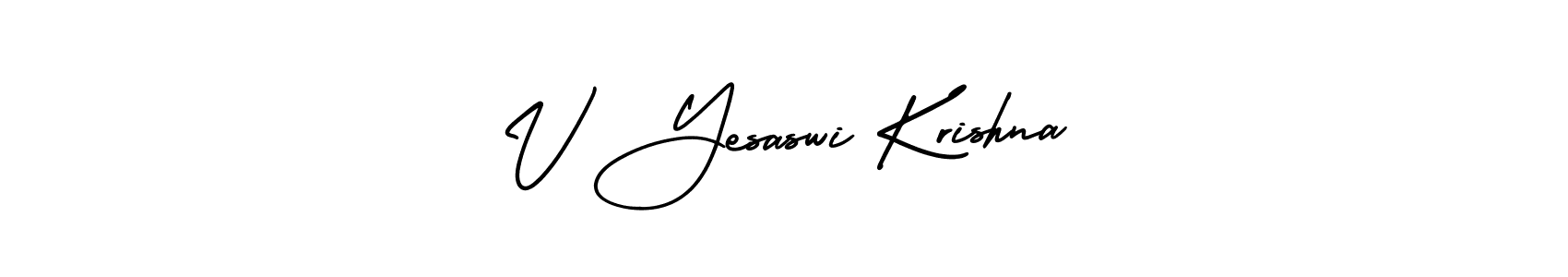 AmerikaSignatureDemo-Regular is a professional signature style that is perfect for those who want to add a touch of class to their signature. It is also a great choice for those who want to make their signature more unique. Get V Yesaswi Krishna name to fancy signature for free. V Yesaswi Krishna signature style 3 images and pictures png