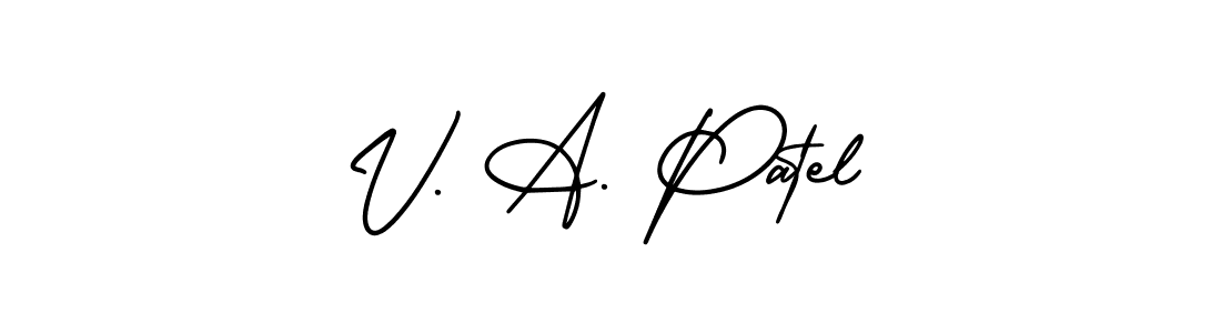 V. A. Patel stylish signature style. Best Handwritten Sign (AmerikaSignatureDemo-Regular) for my name. Handwritten Signature Collection Ideas for my name V. A. Patel. V. A. Patel signature style 3 images and pictures png