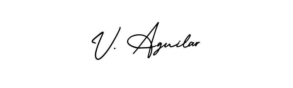 Also we have V. Aguilar name is the best signature style. Create professional handwritten signature collection using AmerikaSignatureDemo-Regular autograph style. V. Aguilar signature style 3 images and pictures png