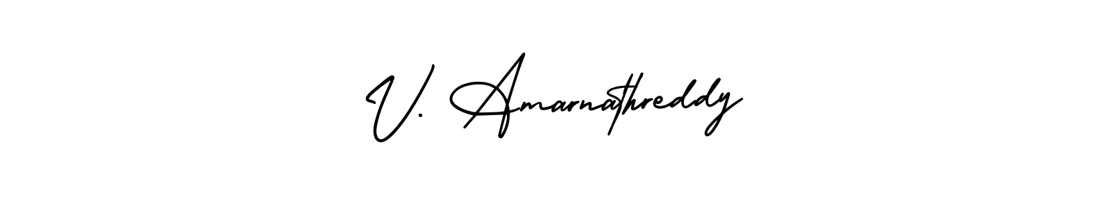 How to make V. Amarnathreddy signature? AmerikaSignatureDemo-Regular is a professional autograph style. Create handwritten signature for V. Amarnathreddy name. V. Amarnathreddy signature style 3 images and pictures png