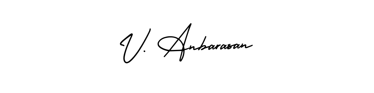 This is the best signature style for the V. Anbarasan name. Also you like these signature font (AmerikaSignatureDemo-Regular). Mix name signature. V. Anbarasan signature style 3 images and pictures png