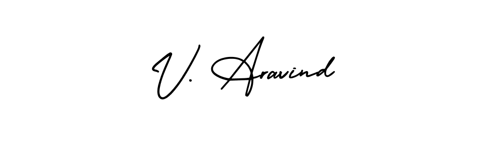 Create a beautiful signature design for name V. Aravind. With this signature (AmerikaSignatureDemo-Regular) fonts, you can make a handwritten signature for free. V. Aravind signature style 3 images and pictures png