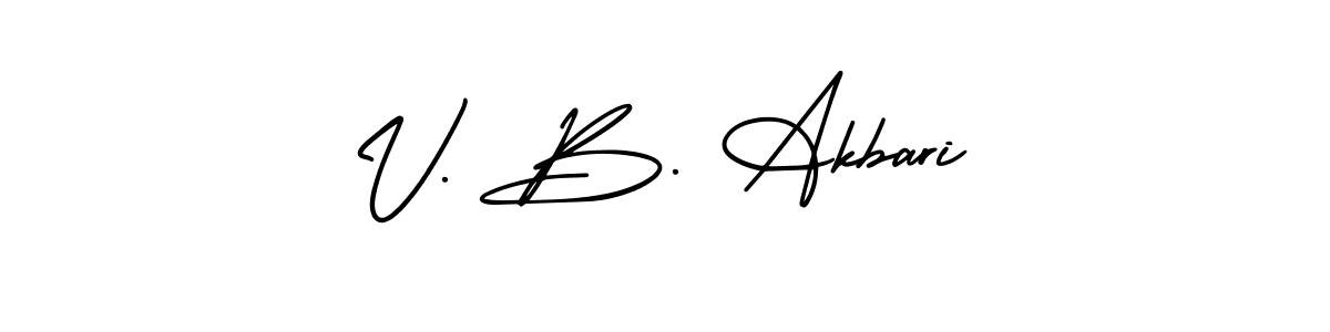 Create a beautiful signature design for name V. B. Akbari. With this signature (AmerikaSignatureDemo-Regular) fonts, you can make a handwritten signature for free. V. B. Akbari signature style 3 images and pictures png