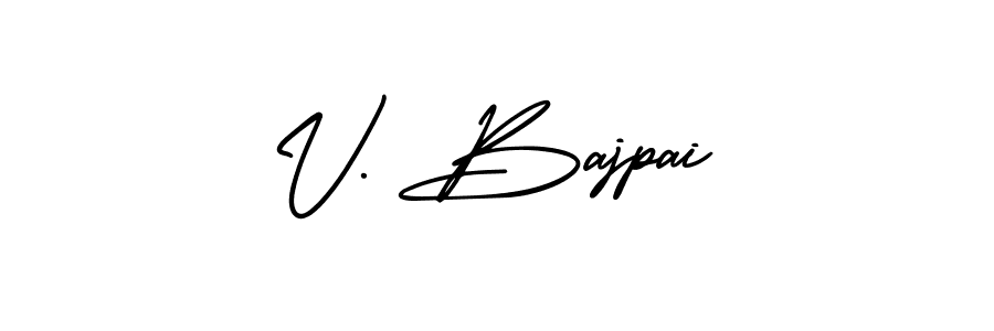 Create a beautiful signature design for name V. Bajpai. With this signature (AmerikaSignatureDemo-Regular) fonts, you can make a handwritten signature for free. V. Bajpai signature style 3 images and pictures png