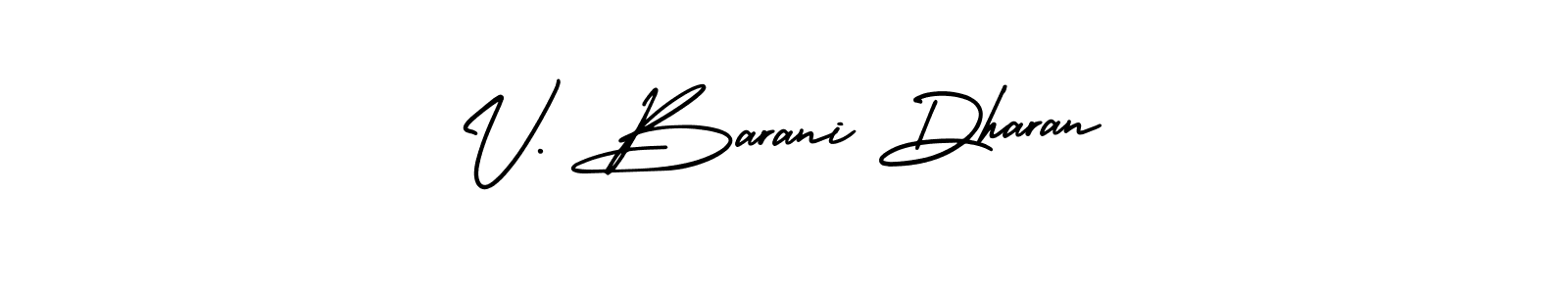 You should practise on your own different ways (AmerikaSignatureDemo-Regular) to write your name (V. Barani Dharan) in signature. don't let someone else do it for you. V. Barani Dharan signature style 3 images and pictures png