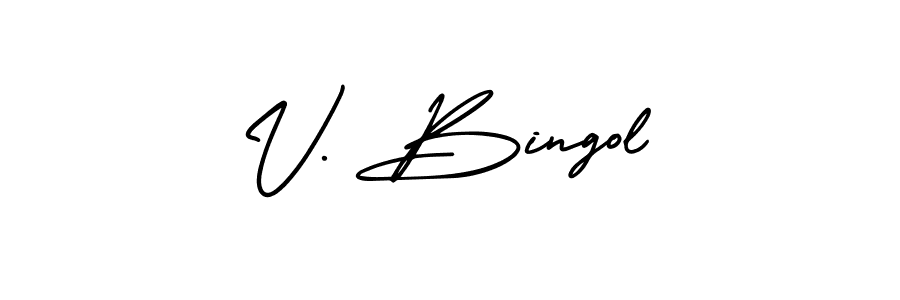 This is the best signature style for the V. Bingol name. Also you like these signature font (AmerikaSignatureDemo-Regular). Mix name signature. V. Bingol signature style 3 images and pictures png