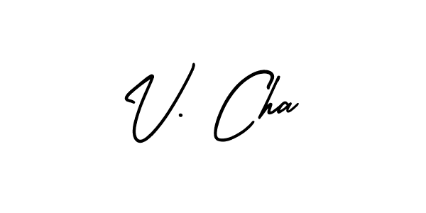 Design your own signature with our free online signature maker. With this signature software, you can create a handwritten (AmerikaSignatureDemo-Regular) signature for name V. Cha. V. Cha signature style 3 images and pictures png