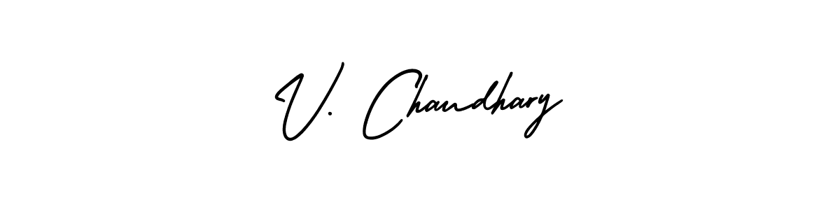 if you are searching for the best signature style for your name V. Chaudhary. so please give up your signature search. here we have designed multiple signature styles  using AmerikaSignatureDemo-Regular. V. Chaudhary signature style 3 images and pictures png