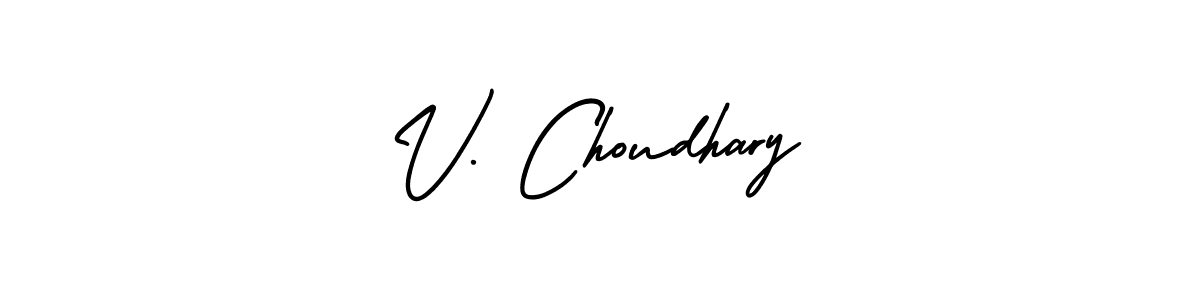 How to make V. Choudhary signature? AmerikaSignatureDemo-Regular is a professional autograph style. Create handwritten signature for V. Choudhary name. V. Choudhary signature style 3 images and pictures png